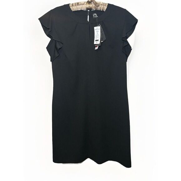NWT Frank Lyman Perfect Little Black‎ Dress Butterfly Sleeve Womens Size 14 $225 - Picture 1 of 10
